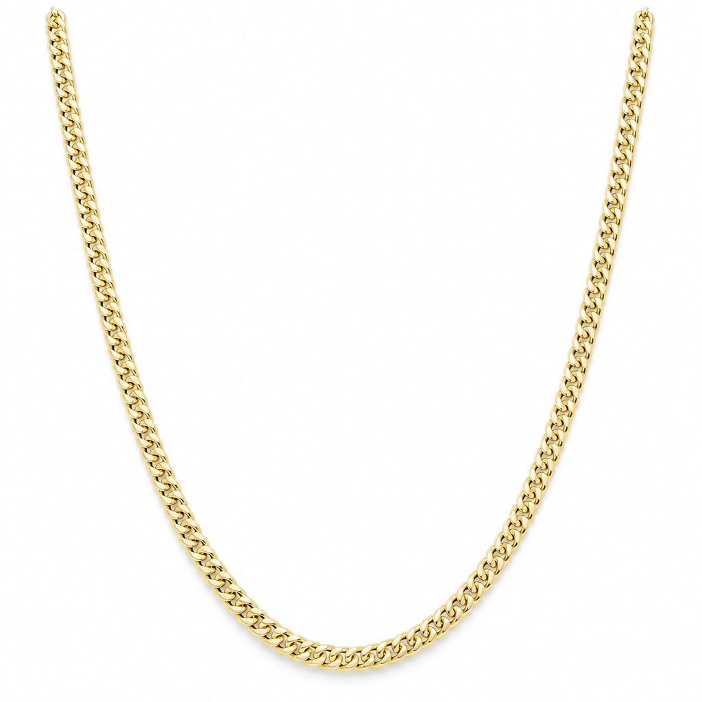 14K Yellow Gold Semisolid Cuban Link Chain / Size: 4mm 24" / Weight: 7.1 GR / HCEECH4CL4-24