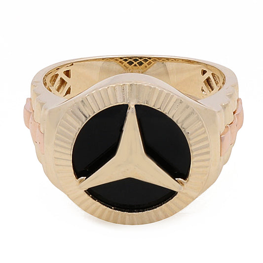COM4RFS-2 14k C Size 11.5sz Weight 9.5gr Two Tone Fashion Men's Ring