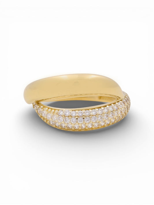 14K Yellow Gold Fashion Women's Ring with Cz / Size: 7.25 / Weight: 1.7 GR / Y25-334
