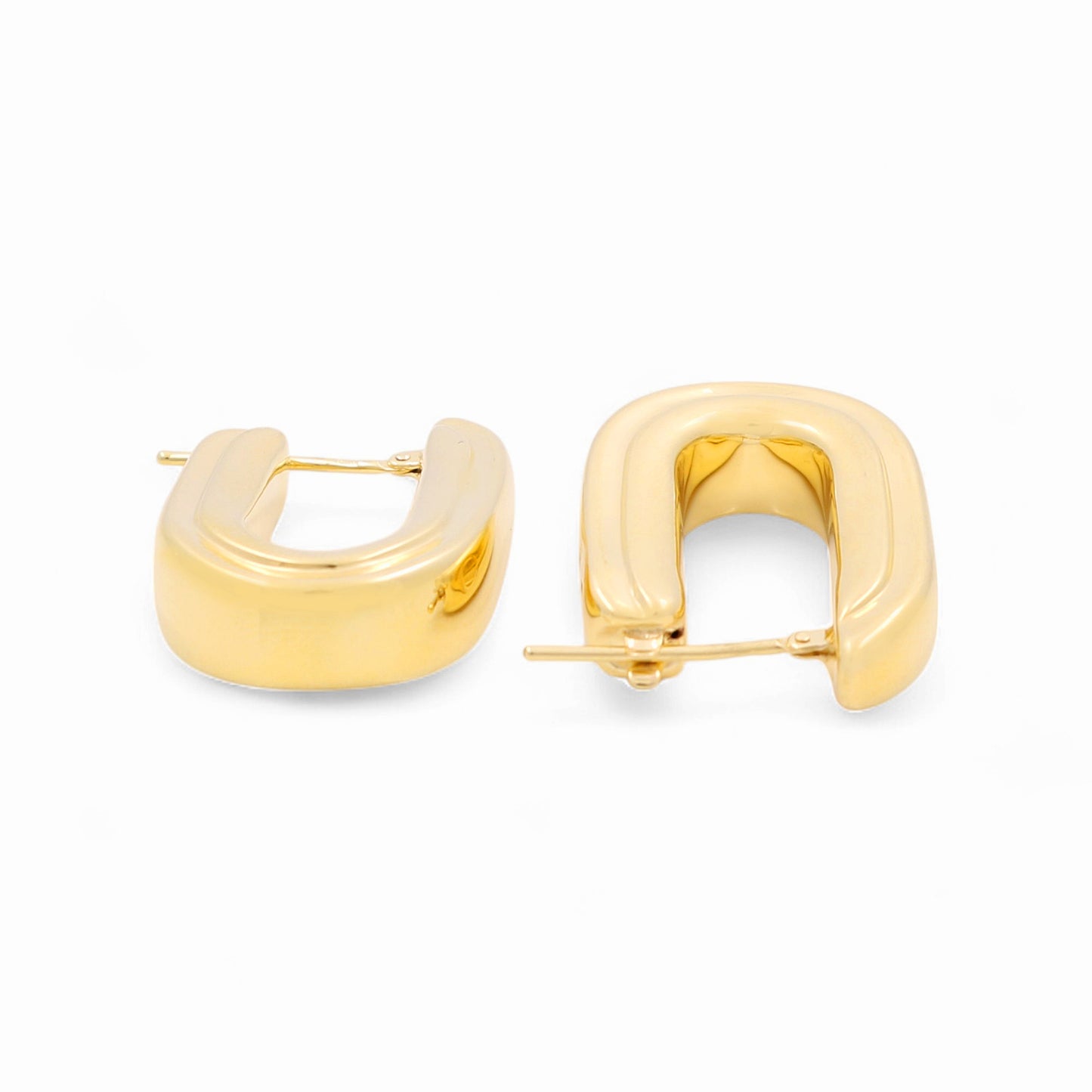 14K Yellow Gold Fancy Hoops Earrings / Weight: 5.7 GR / 461-00513