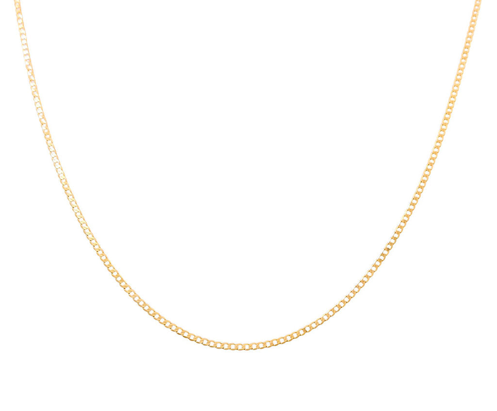 10K Yellow Gold Solid Curb Chain / Size: 1.5mm-16'' / Weight: 1.2 GR / FCCSCH0CB1.5-16
