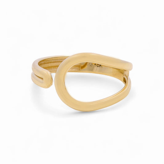10K Yellow Gold Fashion Women's Ring / Size: 8 / Weight: 1.7 GR / DQWR0FS-23