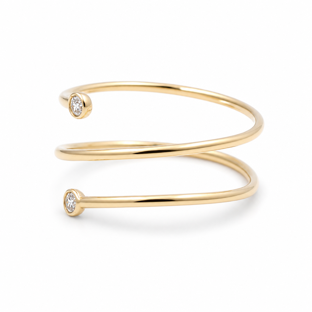 14K Yellow Gold Fashion Women's Rings with Cz / Size: 8 / Weight: 1.4 GR / 635-00585