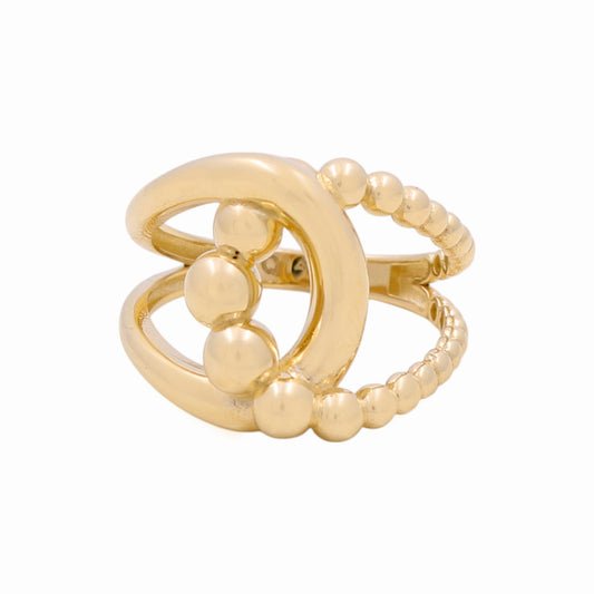 14K Yellow Gold Fashion Women's Ring / Size: 7.5 / Weight: 3.1 GR / DQWR4FS