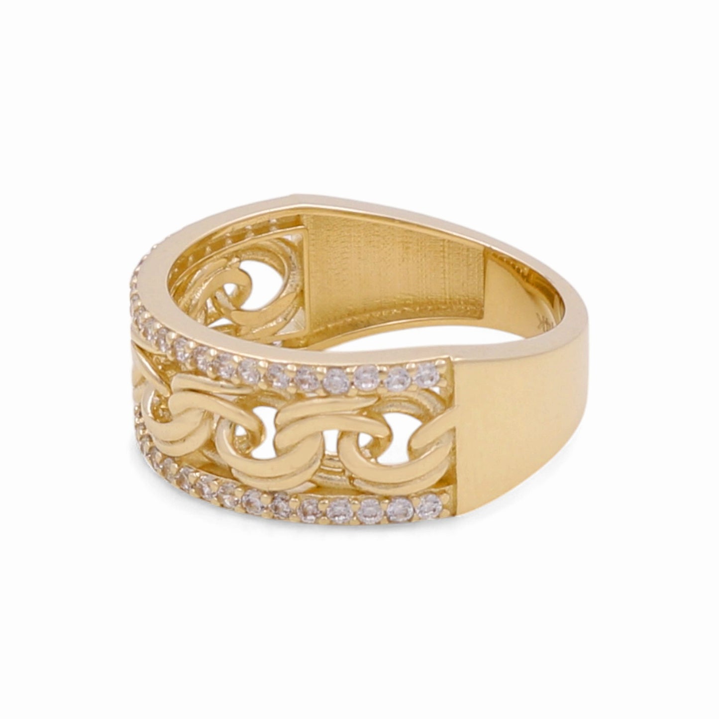 14K Yellow Gold Fashion Women's Ring with Cz / Size: 7/ Weight: 4.1GR / CPWR4FS-24