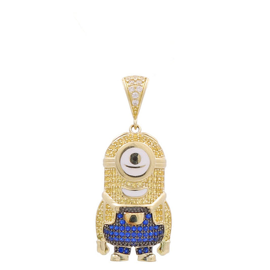 10K Yellow Gold Fashion Minion's Pendant with CZ / Weight: 4.3 GR / P26P-274