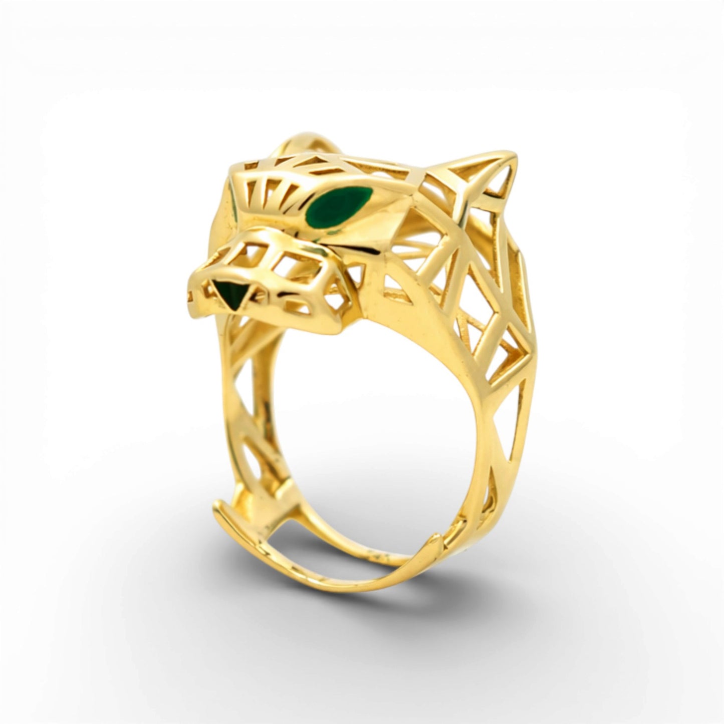 14K Yellow Gold Panther Women's Ring / Size: 7 / Weight: 4.5 GR / CLBWR4PT