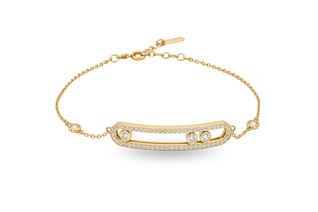 10K Yellow Gold Fashion MK Women's Bracelet with Cz / Size: 7.5" / Weight: 3.3 GR / DQWB0FS-11
