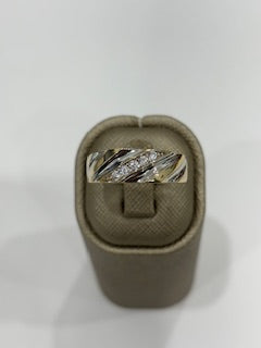 KEWB4BS-11 14k K Cz Size 10sz Weight 4.1gr Men's Wedding Band