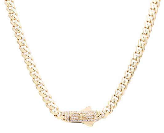 COCH4MON7-18 14k C Cz Size 7mm 18" Weight 24.5gr MONACO