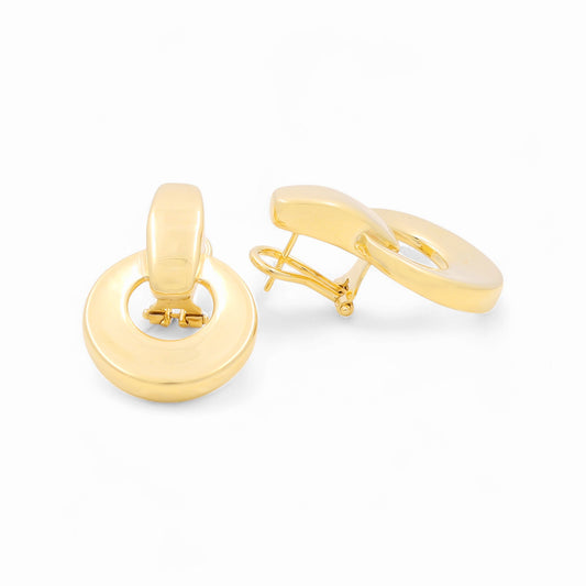 14K Yellow Gold Fashion Women's Omega Stud Earrings / Weight: 6.3 GR / 461-00368