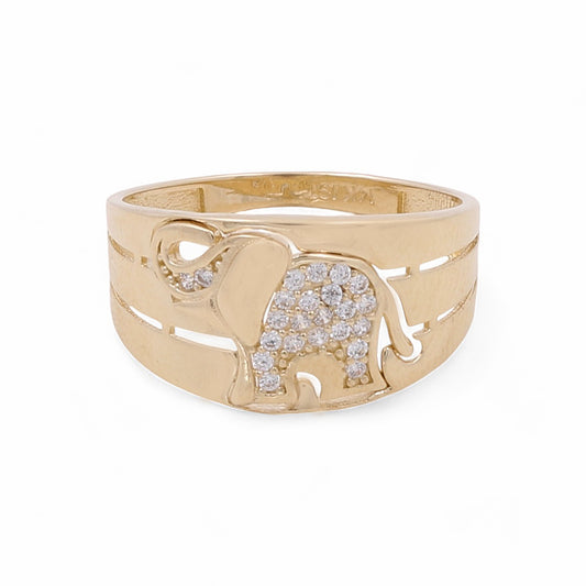 14K Yellow Gold Elephant Women's Ring / CZ / Size: 8 / Weight: COWR4HP