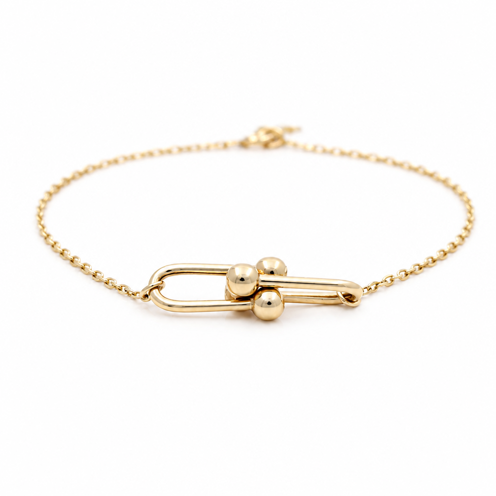 10K Yellow Gold Fashion TT Women’s Bracelet / 7.5" / Weight: 1.9 GR / DQWB0TT-2