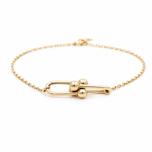 10K Yellow Gold Fashion TT Women’s Bracelet / 7.5" / Weight: 1.9 GR / DQWB0TT-2