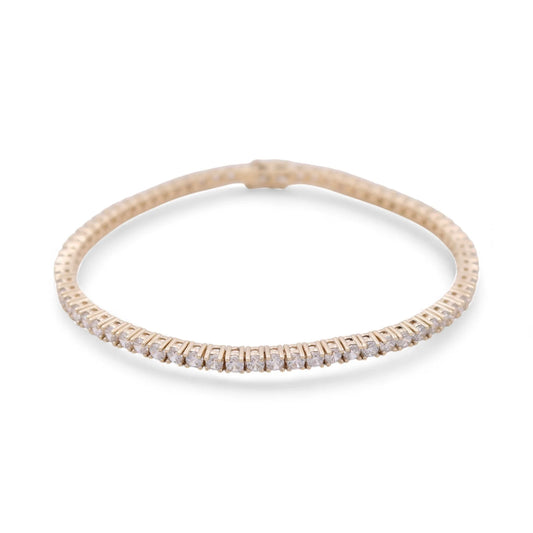 10K Yellow Gold Semisolid Tennis Women’s Bangle Bracelet with Cz / Weight: 9.4 GR / CPBB0FS-3