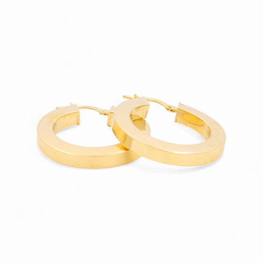 14K Yellow Gold Women's Hoops Earrings / Size: 4mmx20mm / Weight: 4.5 GR / 240-00345