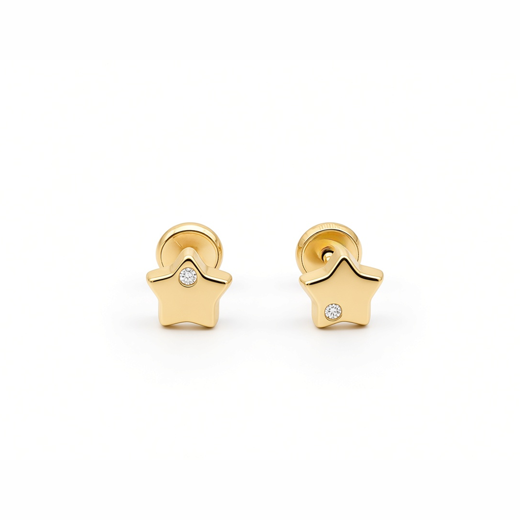 14K Yellow Gold Fashion Stud Earrings / 6-357401PSF