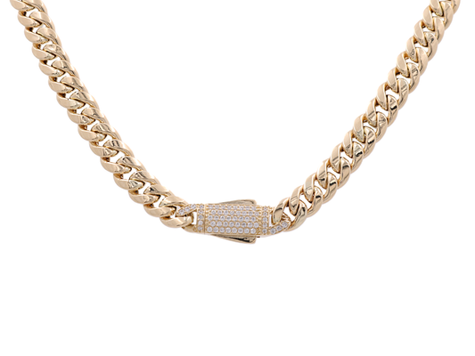 14K Yellow Gold Monaco Chain / CZ / Size: 18” / Weight: 17.7 GR / COCH4CL