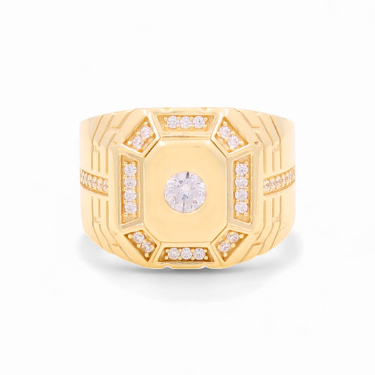 10K Yellow Gold Fashion Men's Ring / Stone: CZ / Size: 10.5 / Weight: 8.5 GR / 711-99999