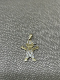 COPD4BYCZ-1 14k C Cz Weight 1.6gr Boy Pendant with Cz
