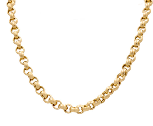 14K Yellow Gold Semisolid Women's Rolo Link Necklace / Size: 18" / Weight: 28 GR / P10B-392