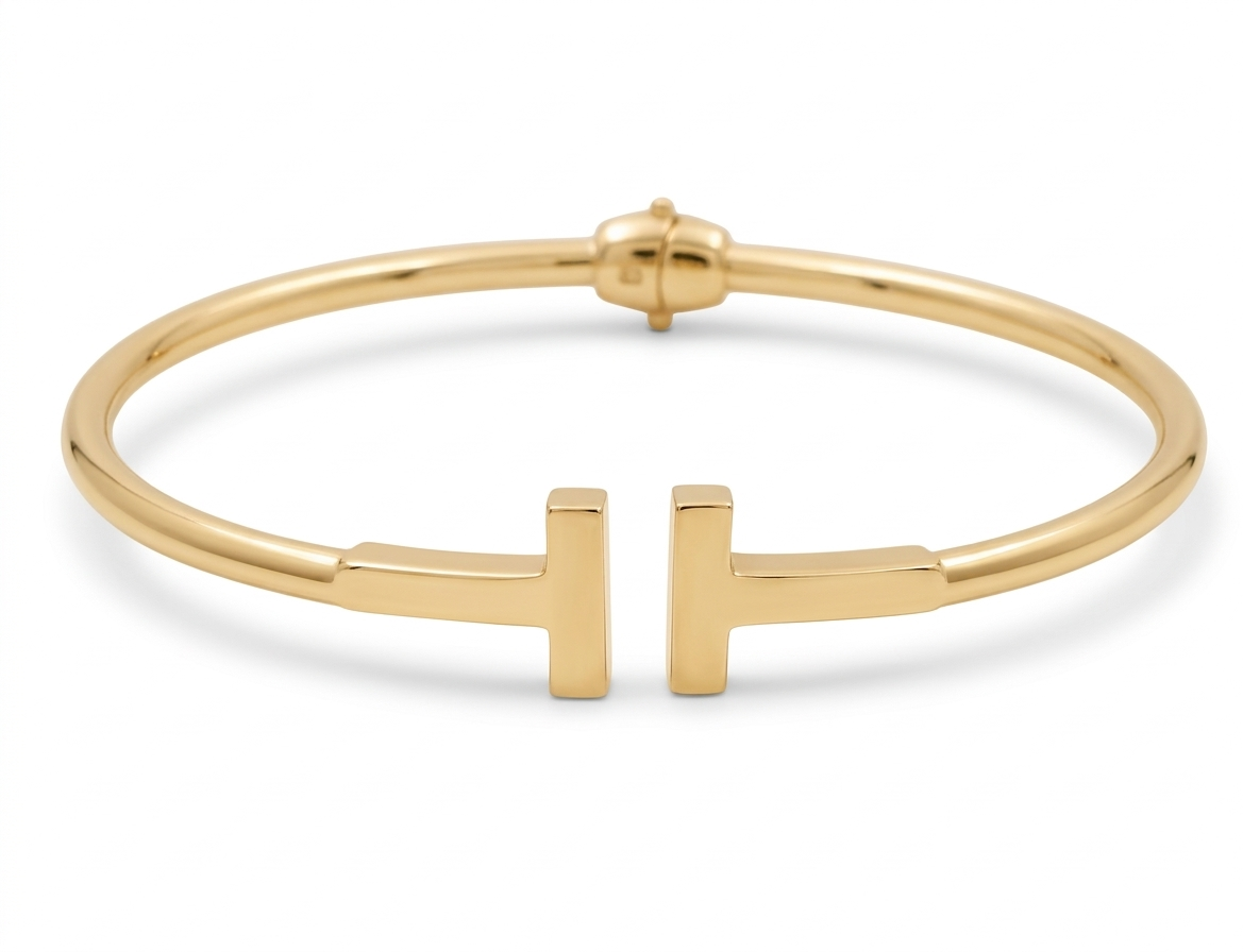 14K Yellow Gold SemiSolid Fashion Bangle Bracelet  / Weight: 7.2GR / CCFBB4FS
