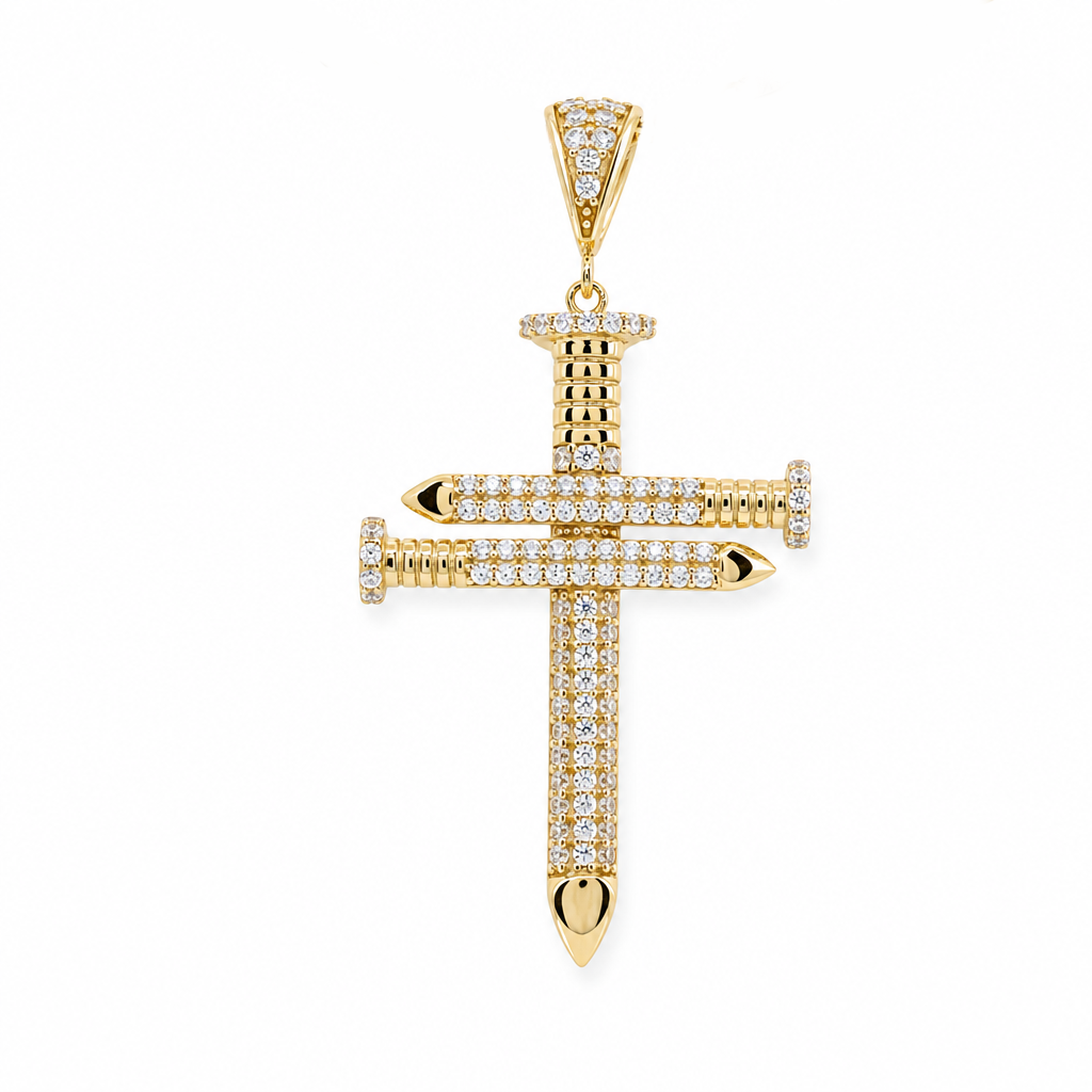 10K Yellow Gold Cross Pendant with Cz Stone / Weight: 4.3 GR / P26P-64