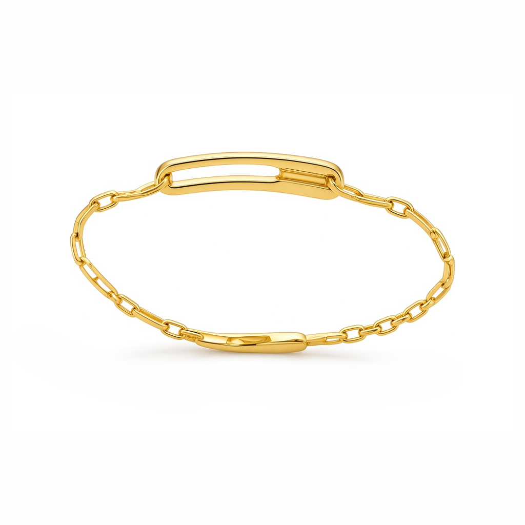 14K Yellow Gold MSK Women's Bracelet with Cz / Size: 7" / Weight: 3.5 GR / P55B-81
