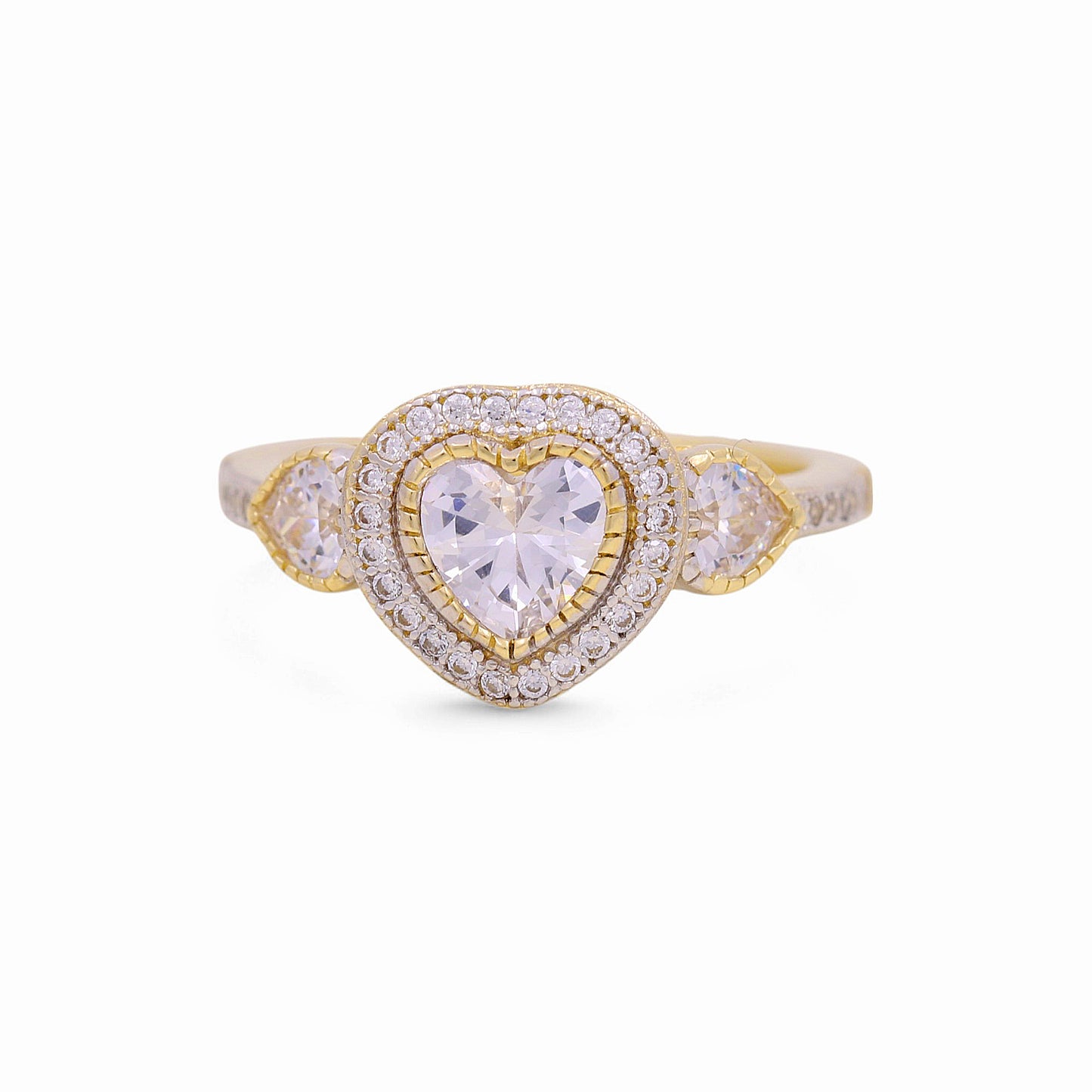 14K Yellow and White Gold Women's Engagement Ring / Stone: Cz / Size: 7 / Weight: 5 GR / KEEWRTT4ER