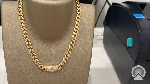 14K Yellow Gold Monaco Semisolid Chain / Stone: Cz / Size: 9mm 16" / DOCH4MON9-16