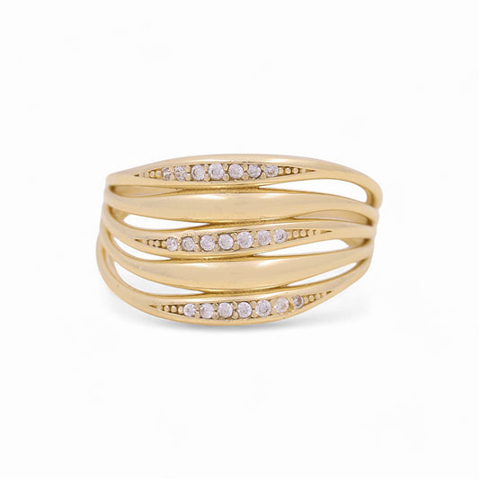 10K Yellow Gold Fashion Women's Ring with CZ / Size: 7 / Weight: 2 GR / Y23-58