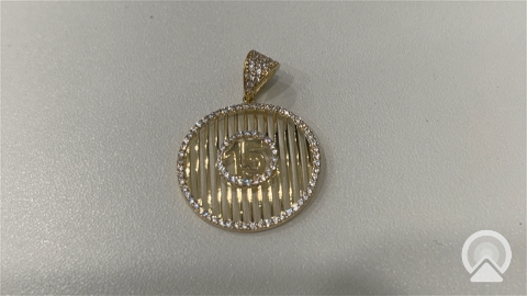 14K Yellow Gold Quinceanera Pendant with Cz / Weight: 3.7gr / COPD4-15
