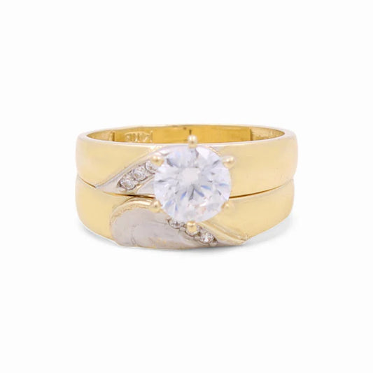 14K Yellow and White Gold Women’s Bridal Set / Stone: Cz / Size: 7 / Weight: 4.7 GR / DEEWRTT4BS-1