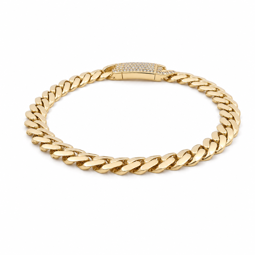 10K Yellow Gold Monaco Women's Bracelet / Size: 7mm-7.5'' / Weight: 6.6 GR / DOWB0MON7-7.5