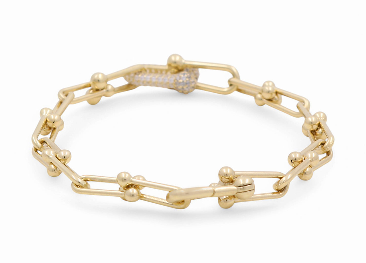 14K Yellow Gold Fashion TT Women's Bracelet / Size: 7.5" / Weight: 7.8 GR / DPWB4FSTT