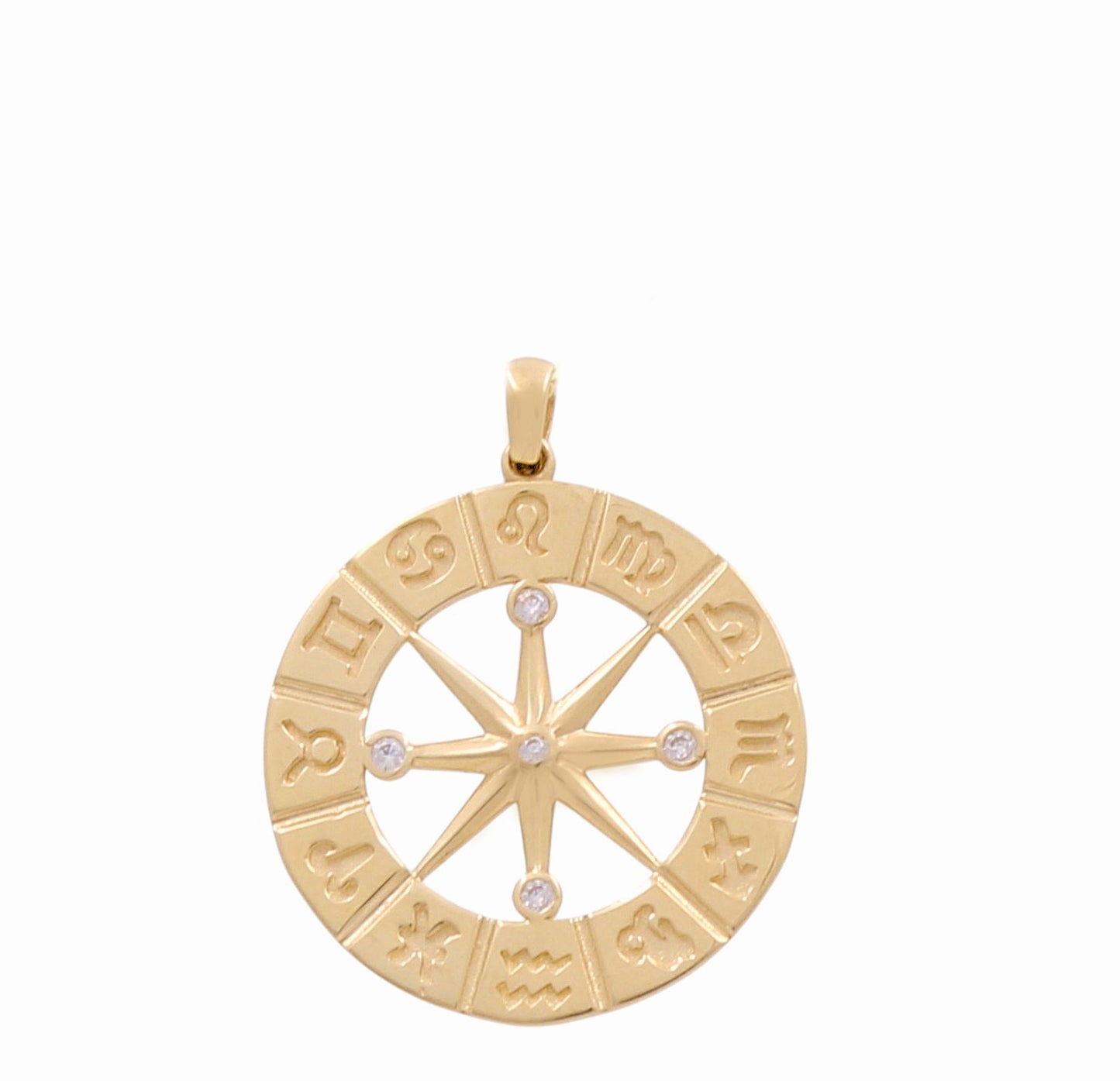 14K Yellow Gold Zodiac Pendant with Cz / CZ / Weight: 2.5 GR / DPPD4ZD