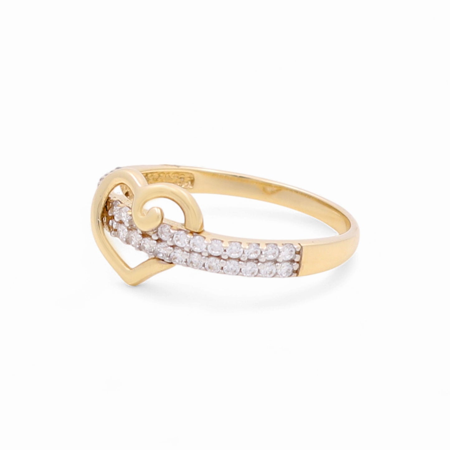 14k Heart Women's  Ring with Cz / Weight 1.8 GR / COWR4HR-9