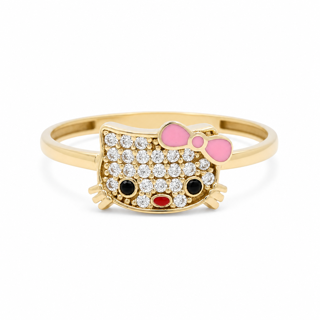 10K Yellow Gold Fashion Hello Kitty Women's Ring / Size: 8.25 / Weight: 1.3 GR / CQWR0KT