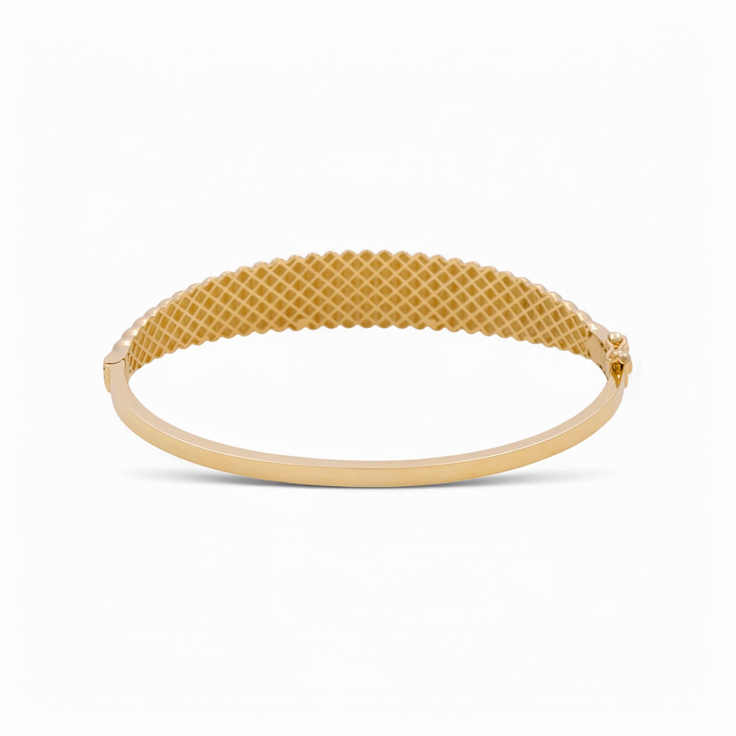 14K Yellow Gold Fashion SemiSolid Bangle Bracelet / Weight: 8.4 GR / DPBB4FS