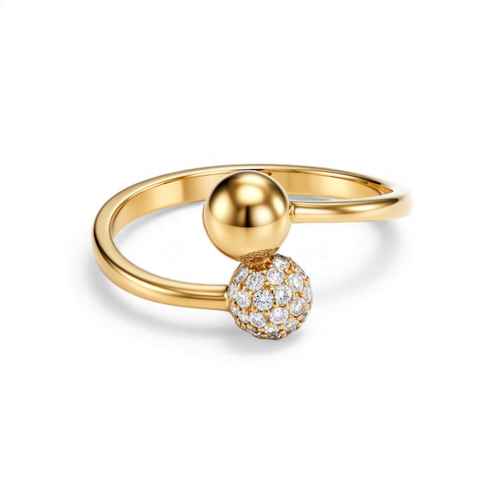 10K Yellow Gold Fashion Women's Ring with Cz / Size: 8 / Weight: 2.2 GR / DQWR0FS-43