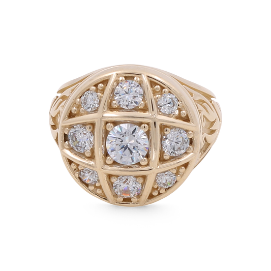 14K Yellow Gold Men’s Rings / CZ / Size 10.5 / COMR4FS-21