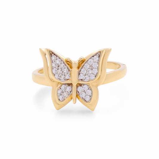 14k Butterfly Women's Ring with Cz / Weight 2.6 GR / BOWR4BT-4