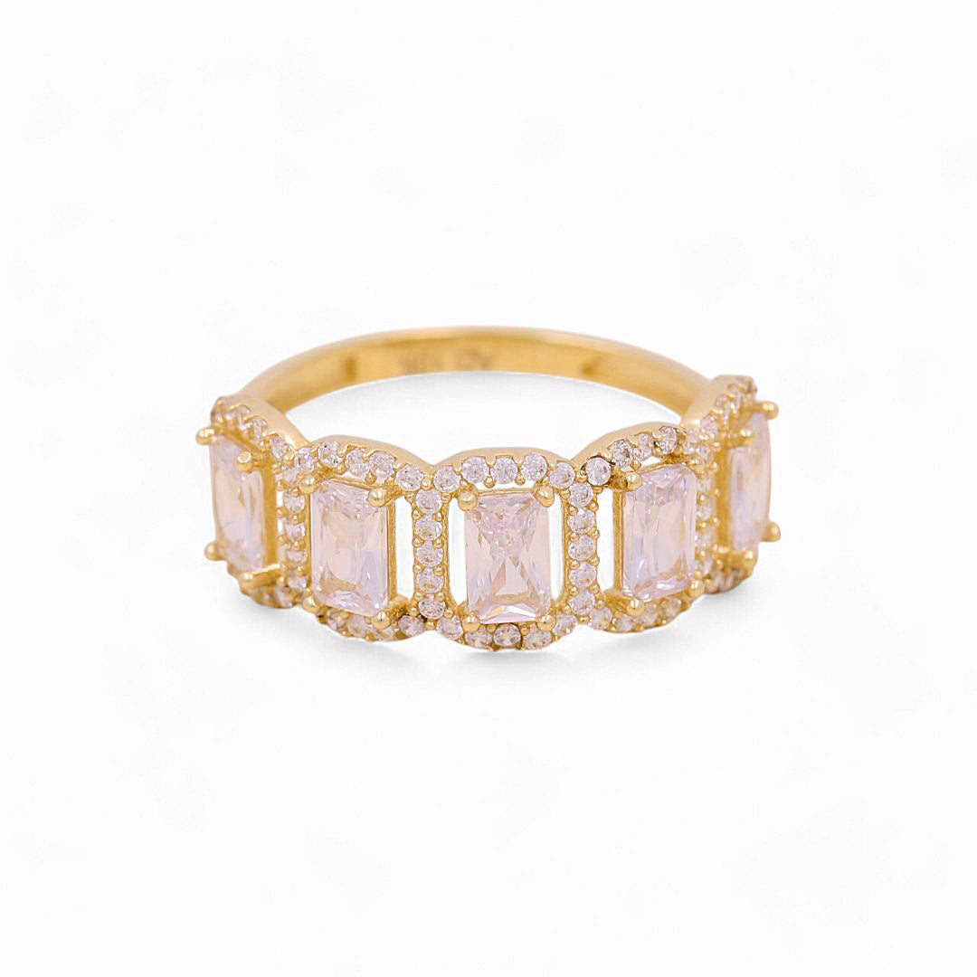 10K Yellow Gold Women's Fashion Ring with White Cz / Size: 7 / Weight: 1.9 GR / P03R-3321