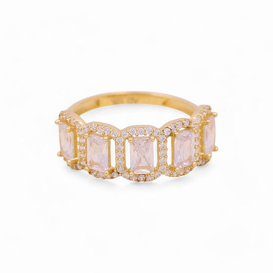 10K Yellow Gold Women's Fashion Ring with White Cz / Size: 7 / Weight: 1.9 GR / P03R-3321