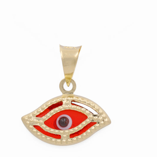 14K Yellow Gold Fashion Evil Red Eye Pendant / Weight: 0.6 GR / AOPD4EY-9