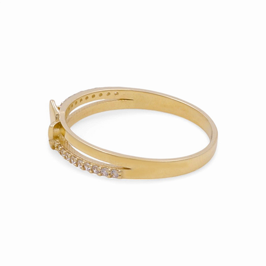 10K Yellow Gold Butterfly Women's Ring with CZ / Size: 8 / Weight: 1.6 GR / DPWR0BF-2