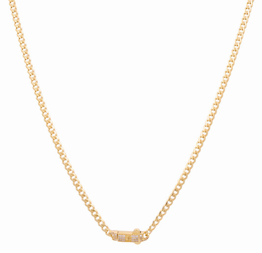 14K Yellow Gold Semisolid Monaco Chain / Size: 4mm 18" / Stone: Cz / Weight: 10 GR / MOCH4MON4-18
