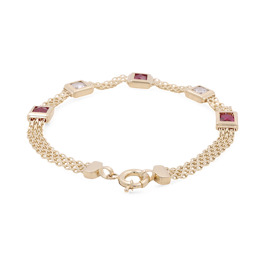 14K Yellow Gold Fancy Women’s Bracelet / Weight: 7.4 GR / Size: 7” / COWB4FS-9