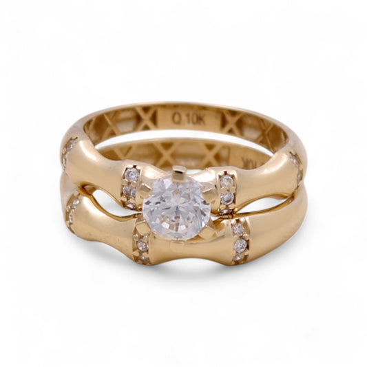 10K Yellow Gold Woman’s Bridal Set / Stone: Cz / Size: 7.5 y 8.5 / Weight: 3 GR / CQWR0BS-1