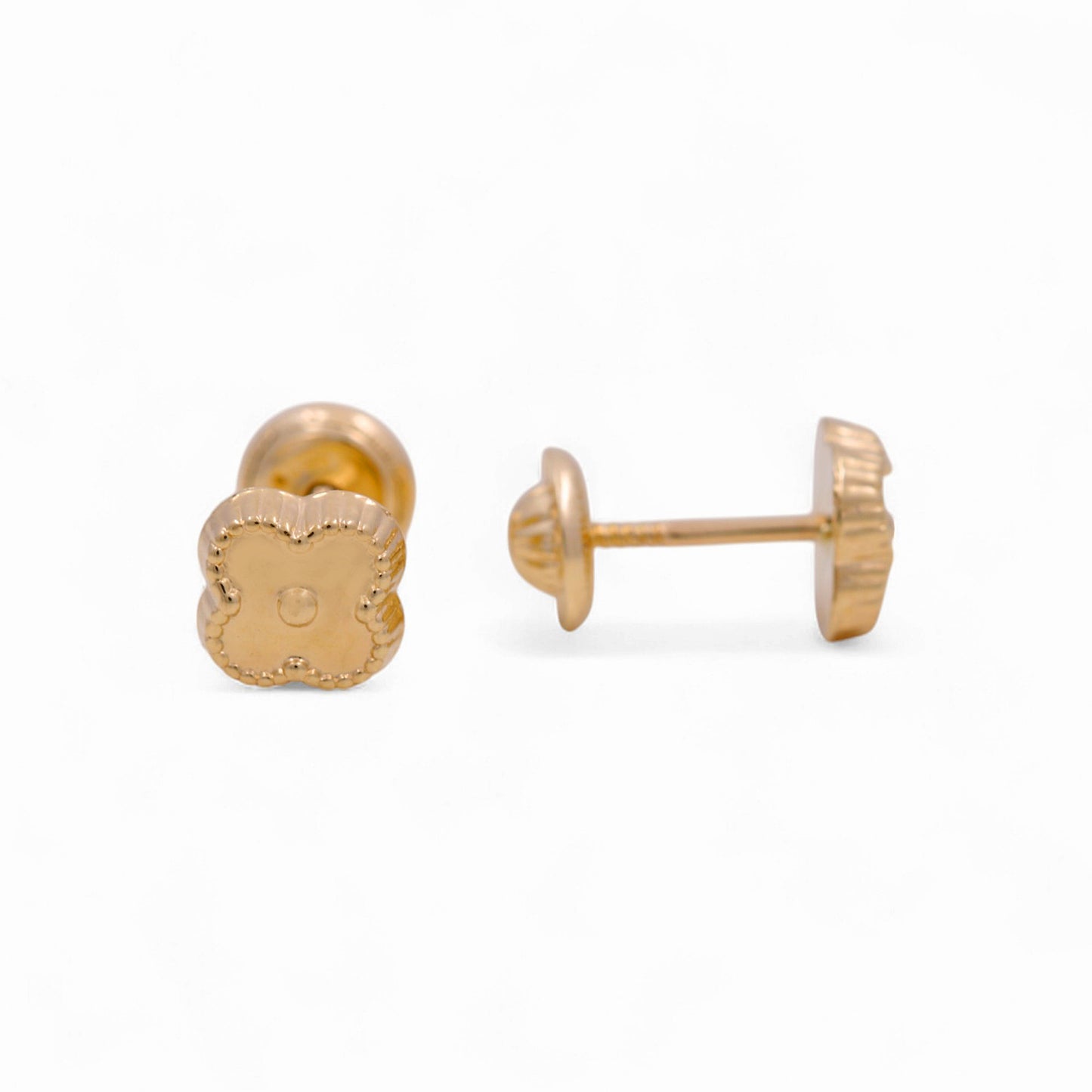 14k Yellow Gold Flower Stud Earrings / 6-523401PF